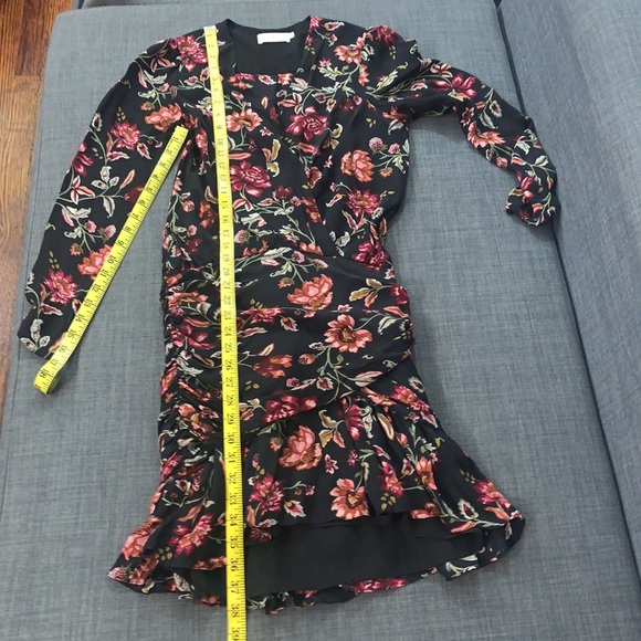 ALC Haven Silk Floral Dress Black 4 Mini Romantic Plazacore Wedding Guest Party - Picture 14 of 16